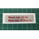 "Water max 42 lb" sticker