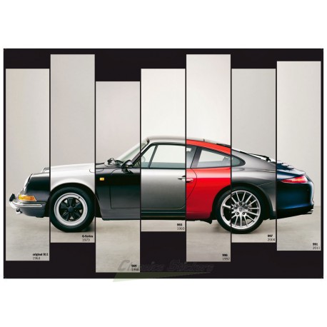 Porsche 911 Retro Kunst Poster von Pixaverse
